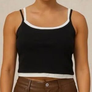 T7 NWT Wild Fable Contrast Trim Layered Cami Top - Size: Small